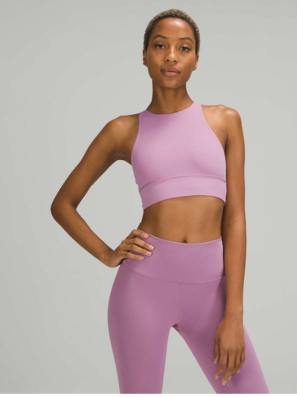 Lululemon Energy Bra High Neck Long Line Tough Jubilee Pink Size 4